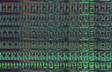 Geometrik fayanslı rengarenk deseni ve güzel renkleri olan soyut tasarım. 