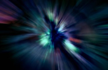 Hızlanma hareketi var. Işık ve çizgiler koyu arkaplanda hızla hareket ediyor