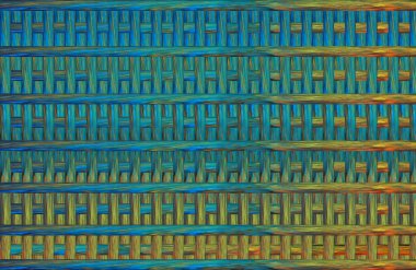 Geometrik fayanslı rengarenk deseni ve güzel renkleri olan soyut tasarım. 