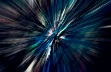 Hızlanma hareketi var. Işık ve çizgiler koyu arkaplanda hızla hareket ediyor