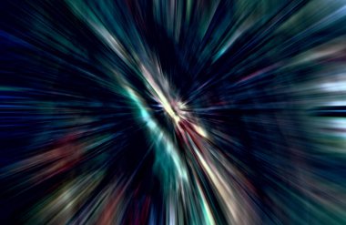 Hızlanma hareketi var. Işık ve çizgiler koyu arkaplanda hızla hareket ediyor