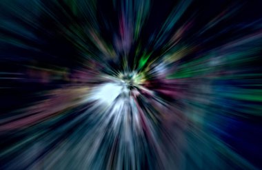 Hızlanma hareketi var. Işık ve çizgiler koyu arkaplanda hızla hareket ediyor