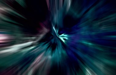 Hızlanma hareketi var. Işık ve çizgiler koyu arkaplanda hızla hareket ediyor