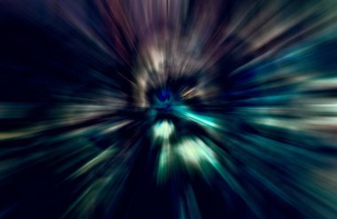 Hızlanma hareketi var. Işık ve çizgiler koyu arkaplanda hızla hareket ediyor