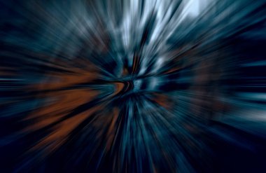 Hızlanma hareketi var. Işık ve çizgiler koyu arkaplanda hızla hareket ediyor