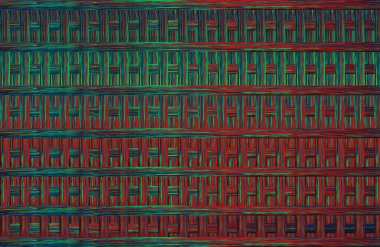 Geometrik fayanslı rengarenk deseni ve güzel renkleri olan soyut tasarım. 