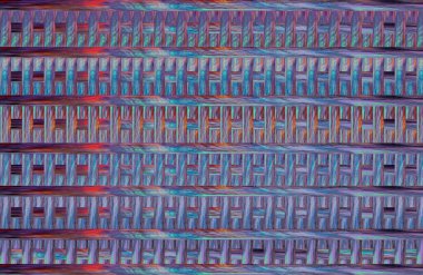 Geometrik fayanslı rengarenk deseni ve güzel renkleri olan soyut tasarım. 