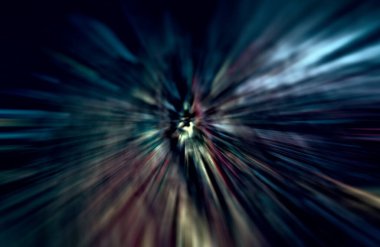 Hızlanma hareketi var. Işık ve çizgiler koyu arkaplanda hızla hareket ediyor