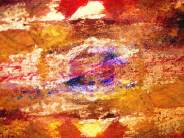 Güzel renklerle soyut boyama  