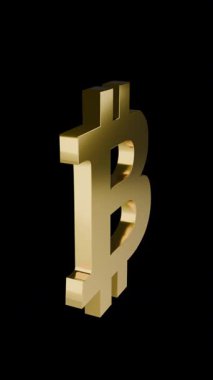 Altın Bitcoin Sembolü Kusursuz Döndürme Döngüsü - Saydam Arkaplan