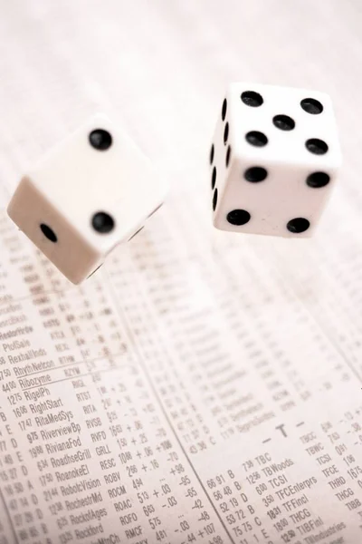 Two dice throwing in the air