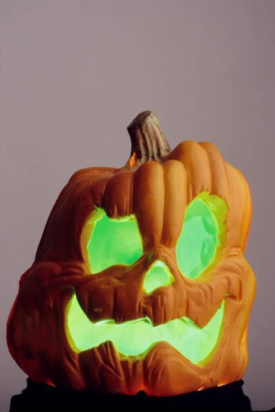 Halloween Pumpkin Decoration Green Light — Foto Stock