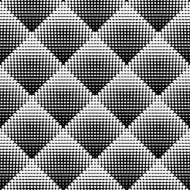 Vektör Kusursuz Siyah ve Beyaz Benekli Rhombus Gradyan Yarım Nokta Çalışma Kalıbı Soyut Arkaplan