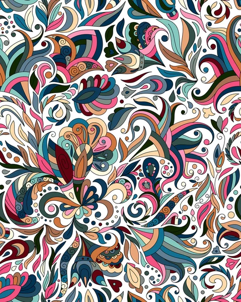 Fantezi çiçekler sorunsuz paisley desen. Çiçek süs, kumaş, tekstil, kartlar, ambalaj kağıdı, duvar kağıdı şablonu için. Süs pastel mavi pembe bej arka plan