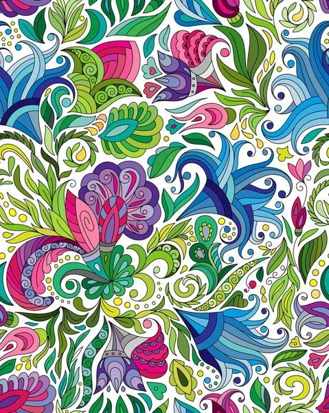 Abstrakta sömlösa dekorativa mönster. Indisk hand ritningssidans bakgrund. Lager vektor illustration — Stock vektor
