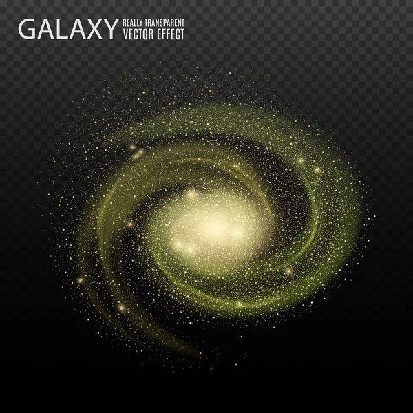 Galáxia. Efeito de galáxia vetorial realmente transparente. Galáxia espiral. Modelo de galáxia. Antecedentes. Elemento galáxia. — Vetor de Stock