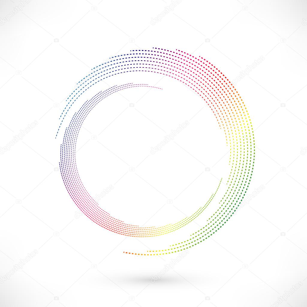 Abstract colorful swirly illustration, logo design, round line icon, round logo, circle item, swirl elements