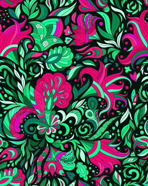 Patrón ornamental sin costura abstracto. Fondo de dibujo a mano indio. Ilustración de stock vectorial — Vector de stock