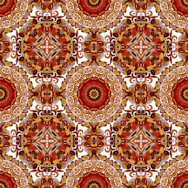 Soyut vektör dekoratif etnik çiçek renkli seamless modeli