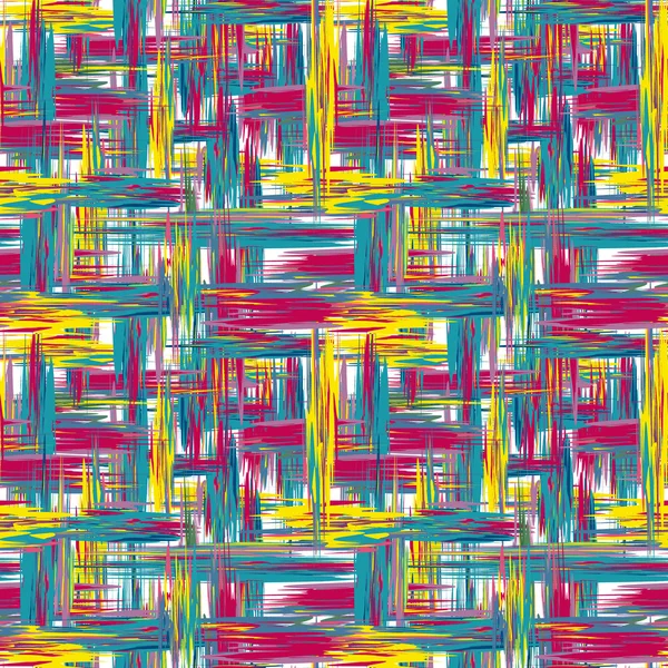 Vektor nahtlose Muster. abstrakter Hintergrund mit Pinselstrichen. handgezeichnete Textur in rosa gelb blau — Stockvektor