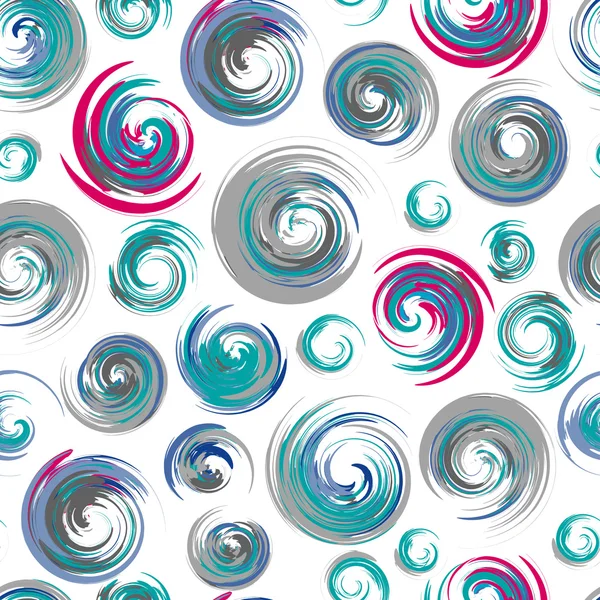 Wirbel gezeichnet nahtlose Wirbelmuster. Doodle-Illustration für trockene Pinsel. abstrakte Vektor background.seamless Hintergrund mit Grunge-Pinsel circles.grunge Spiraltextur für Ihr Design. — Stockvektor