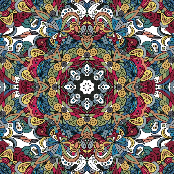 Vector abstracto decorativo étnico floral patrón inconsútil colorido — Archivo Imágenes Vectoriales