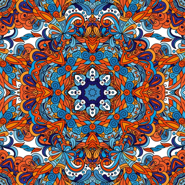 Vector abstracto decorativo étnico floral patrón inconsútil colorido — Archivo Imágenes Vectoriales