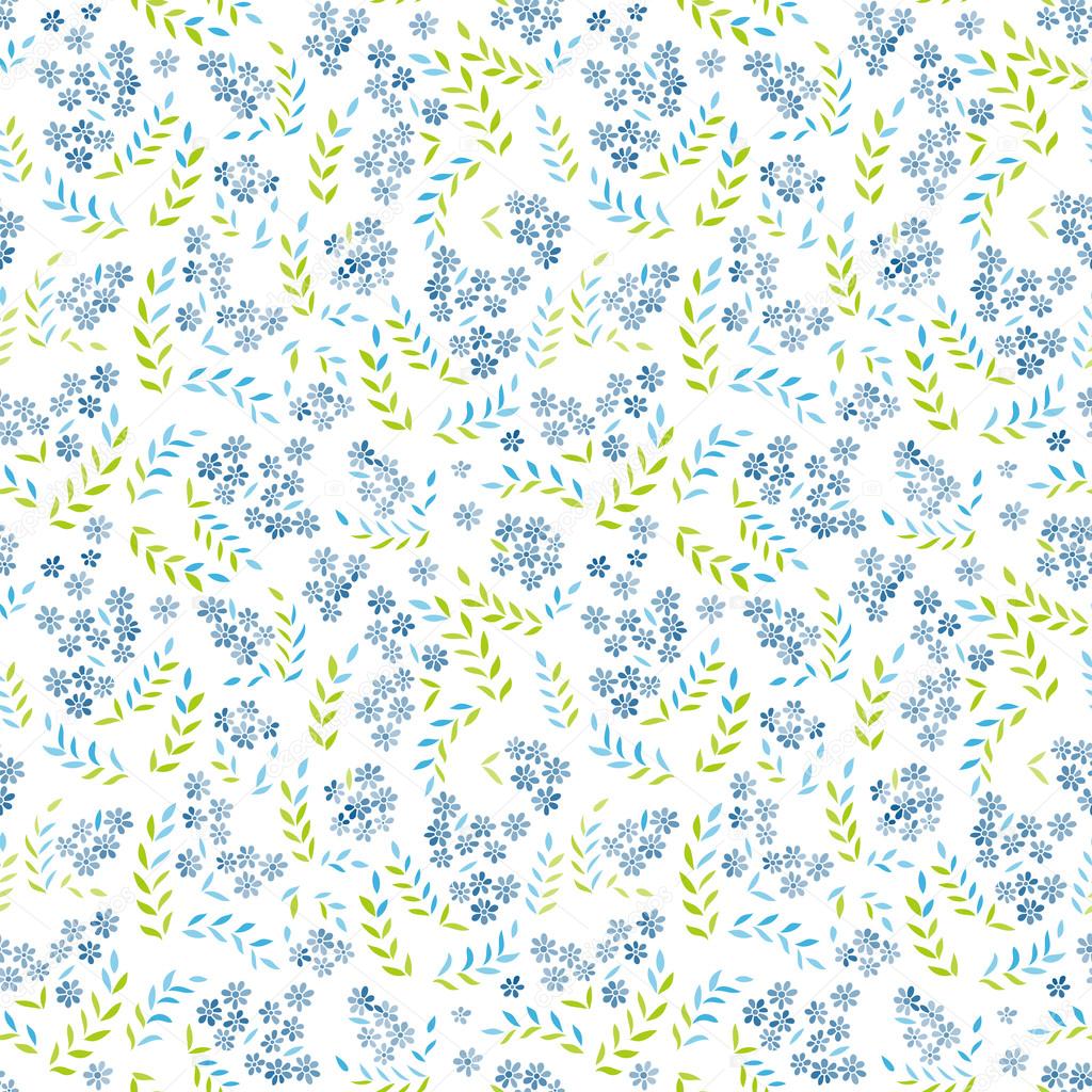 Seamless forget-me-not flowers pattern.  Floral background