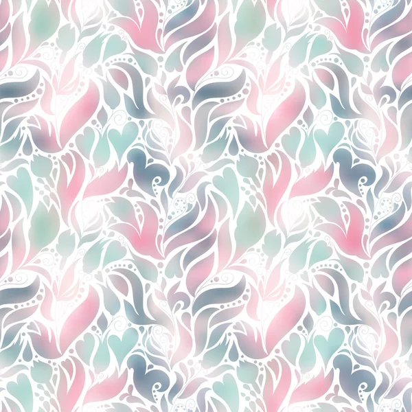 vektör kesintisiz renk desen spiraller, kıvrımlar, karalamalar ve çiçekler