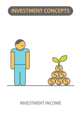 Modern Flat line icon design concept of Financial Investment income. Vector EPS10