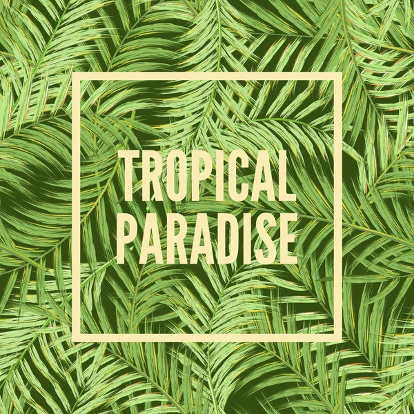 Fondo tropical de hojas de palma. Fondo de hojas tropicales sin costuras. Imitación de acuarela. Pintura al óleo No traza . — Vector de stock