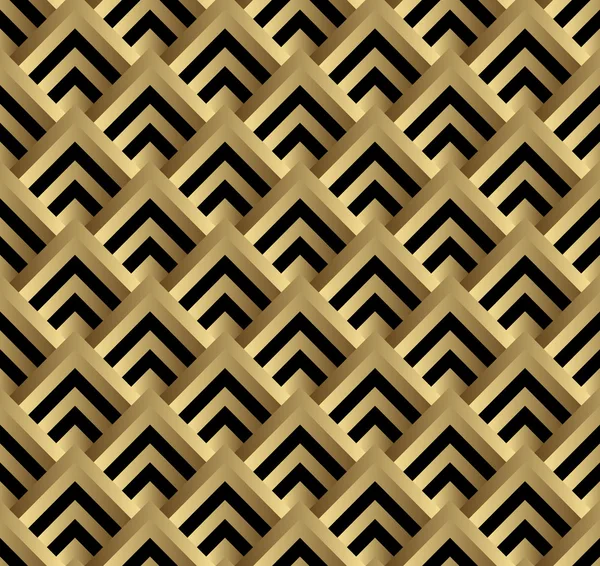 Seamless black and gold square art deco pattern vector — Stock vektor