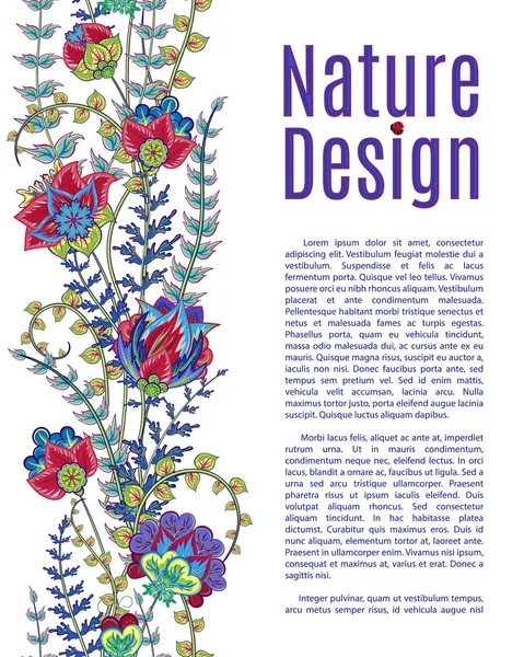 Vector colorido fundo floral. Textura desenhada à mão com flores, Livro de colorir decorativo — Vetor de Stock