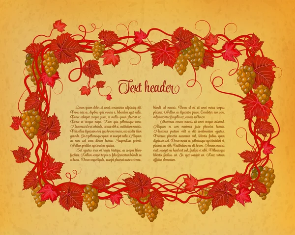 Background for your text with oldest paper and vines in vintage style. — Stockvector