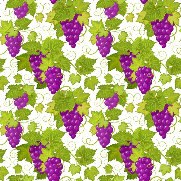 Uvas fondo sin fisuras. Ilustración de fondo de uvas vectoriales. Textura perfecta con racimo de uvas . — Vector de stock