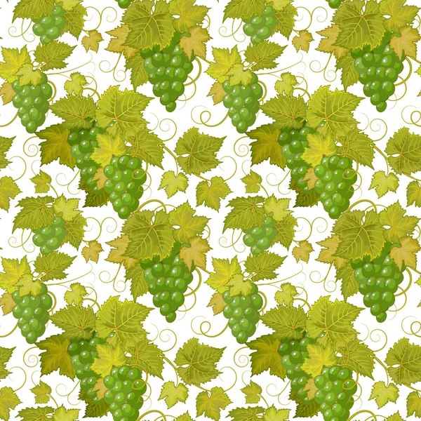 Nahtloser Hintergrund mit grünen Trauben. Vektorillustration. — Stockvektor