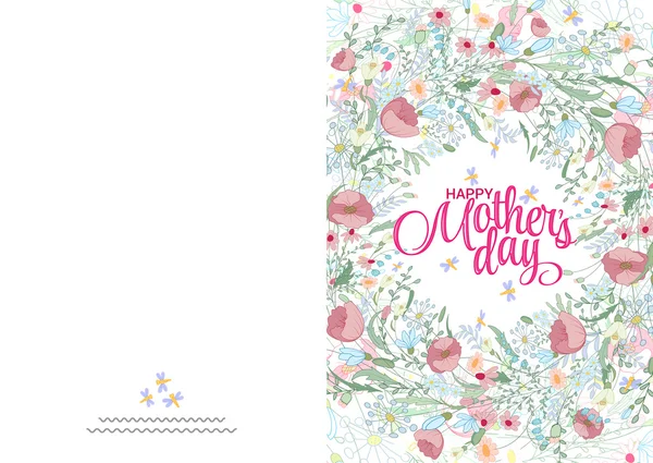 Hermosas flores decoradas diseño de tarjetas de felicitación para la celebración del Día de la Mujer . — Vector de stock