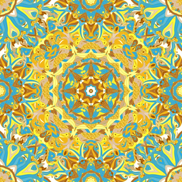 Στρογγυλή Μάνταλα χωρίς ραφή πρότυπο. Αραβική, ινδική, ισλαμική, Οθωμανική στολίδι. Πράσινο και κόκκινο floral μοτίβο, το μοτίβο. — Διανυσματικό Αρχείο