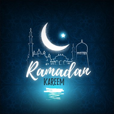 İslam kutsal ay namaz, Ramazan Kareem kutlamalar için tebrik kartı.