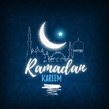 İslam kutsal ay namaz, Ramazan Kareem kutlamalar için tebrik kartı.