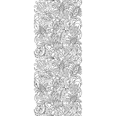 Seamless borders vector set in doodle style.