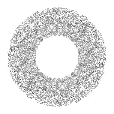 Dügün Sepeti fantezi çiçekler ve yapraklar.