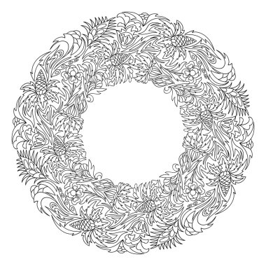 Dügün Sepeti fantezi çiçekler ve yapraklar.