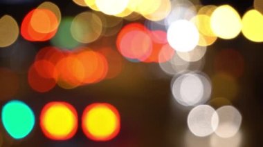 Ufuk gece trafik ışıkları. Bokeh. Tayland. 4k