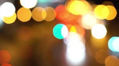 Ufuk gece trafik ışıkları. Bokeh. Tayland. 4k