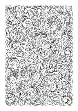 Vintage çiçek desenli boyama sayfası