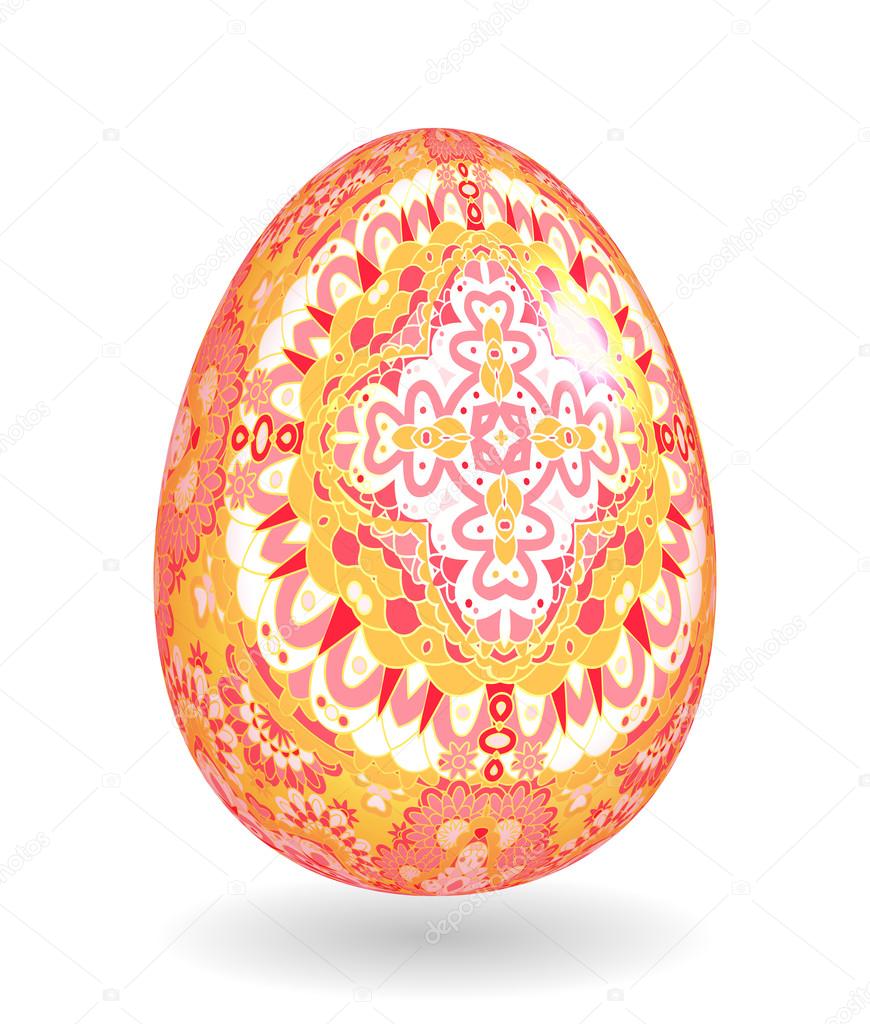 Colorful Single Vector Easter Egg With Abstract Pattern