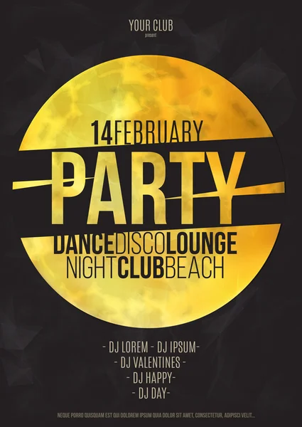 Lounge Bar Party Poster Vektor Hintergrund mit Mond. — Stockvektor