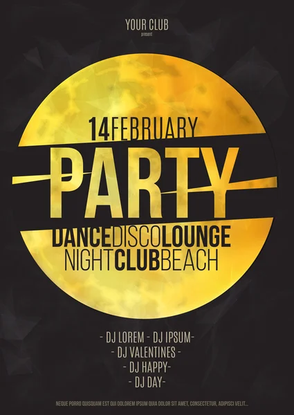 Lounge bar party plakat tło z księżyca. — Wektor stockowy