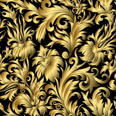 Altın damasko süsler sorunsuz.